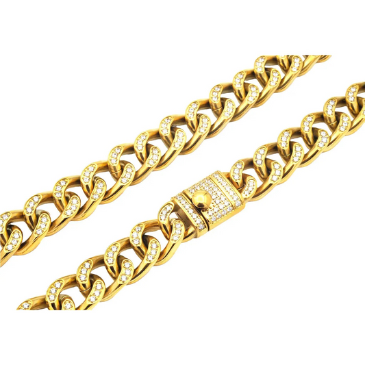 Blackjack Men's Jewelry - Gold Stainless Steel Curb Link Chain Necklace