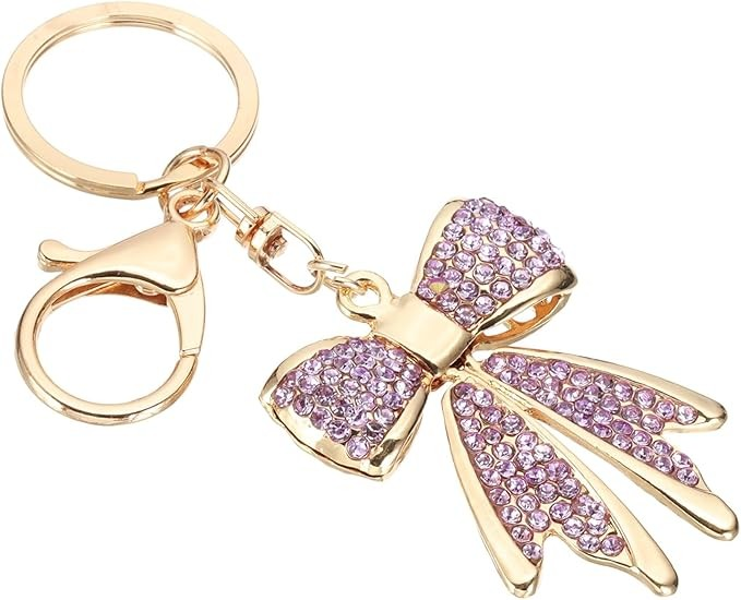 Kingdom Couture - Purple Crystal Bow Keychain