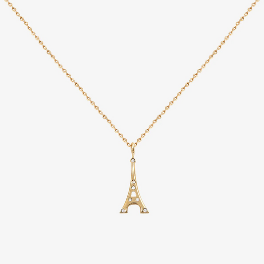 Caroline Najman - Sparkling Crystal Necklace - Eiffel Tower