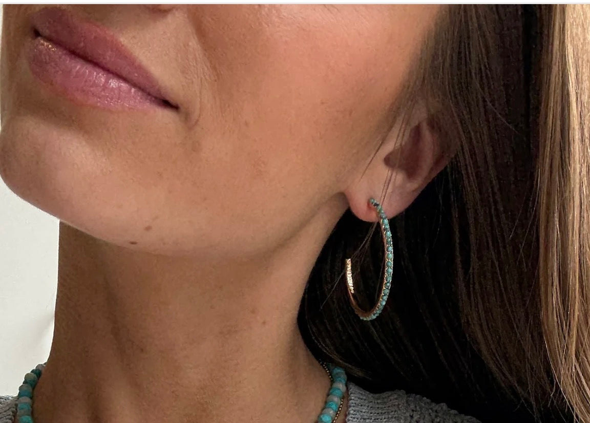 BaubleBar - Nina Turquoise Hoop Earrings