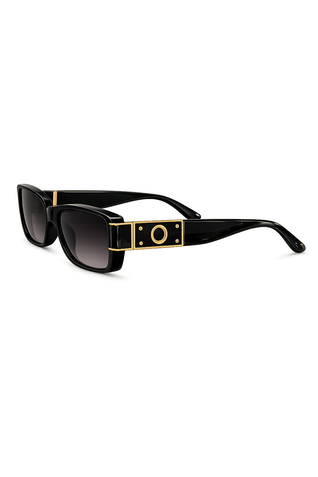 Kingdom Couture - Rectangular Black Frame with Gold accent