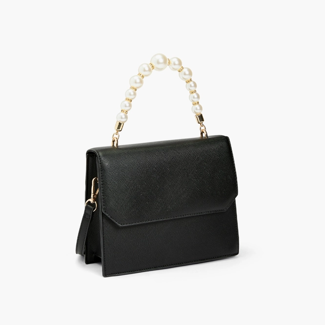 Like Dreams - Orla Pearl Handle Satchel - Black