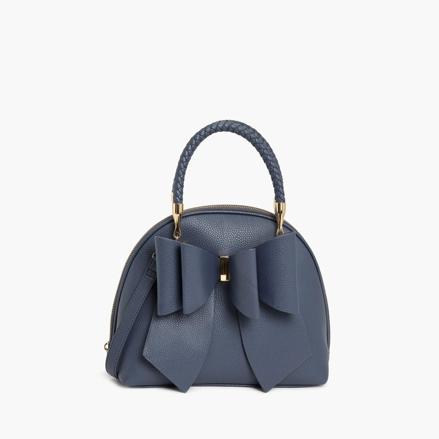 Like Dreams - Bea Braided Top Handle Satchel - Navy