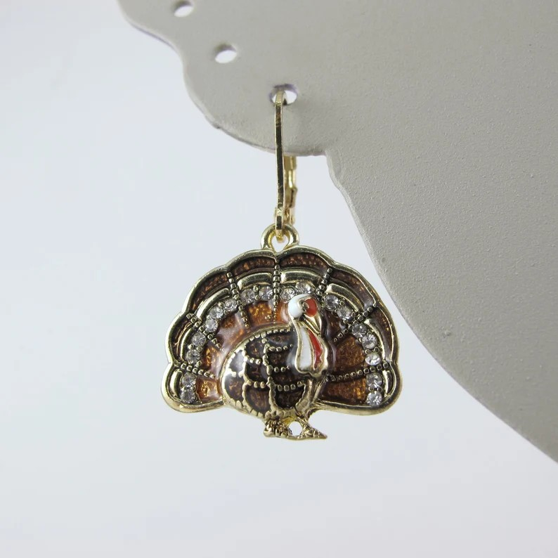 Napier - Enamel Turkey Drop Earrings