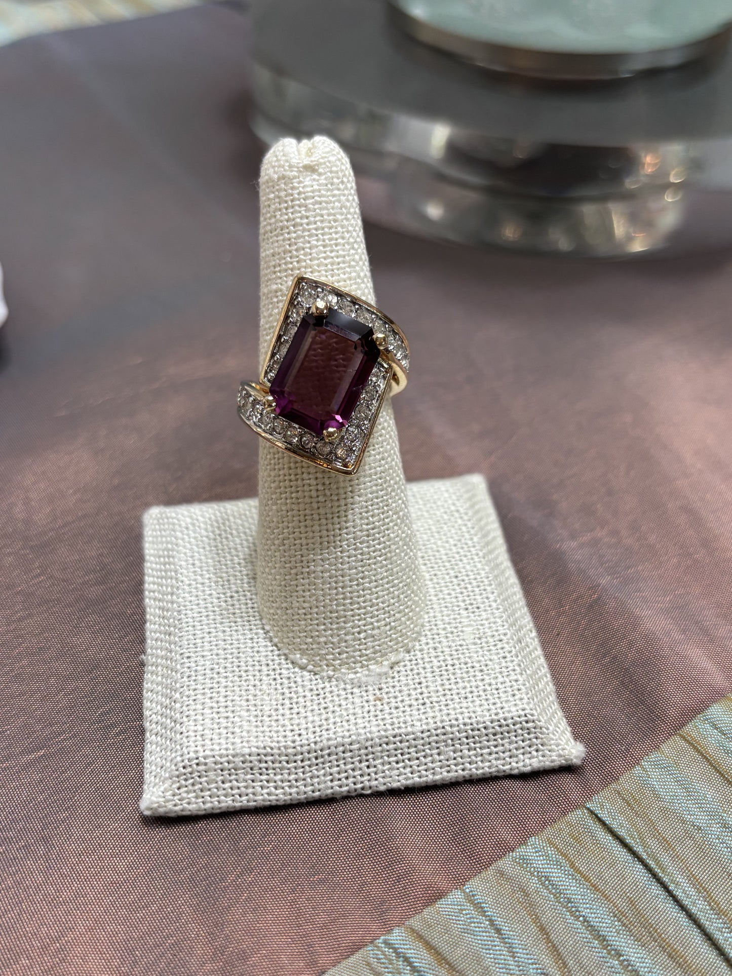 Providence Vintage Jewelry - Amethyst & Crystal CZ Ring