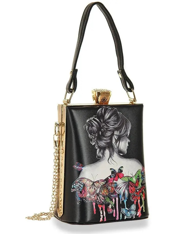 Handbag Express - Retro Butterfly Art Design Handbag