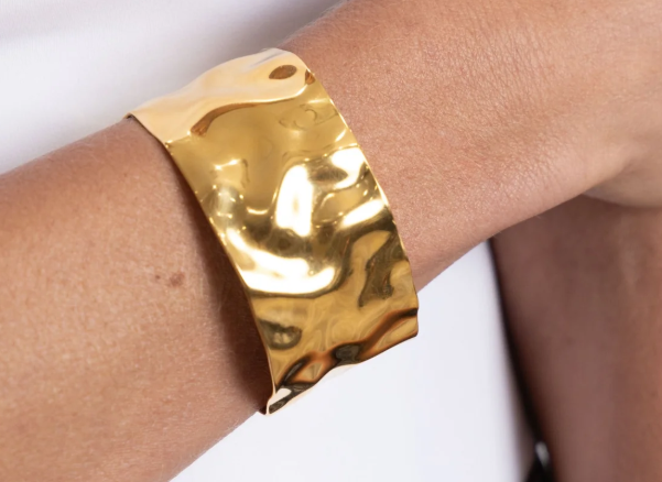 Sahira Jewelry Design - Shira Hammered Cuff - Silver