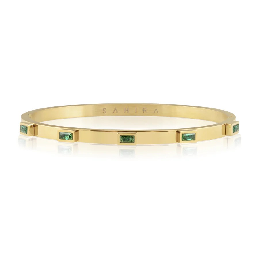 Sahira Jewelry Design - Emerald Baguette Hinge Bracelet