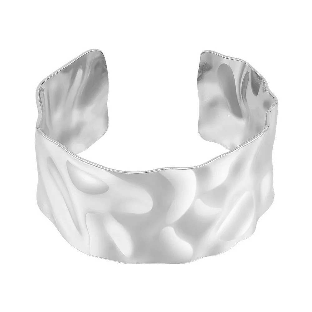 Sahira Jewelry Design - Shira Hammered Cuff - Silver