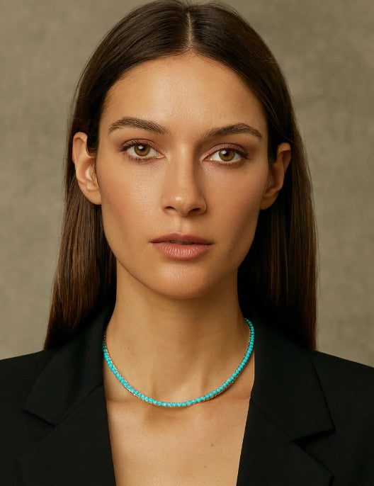 Sahira Jewelry Design - Karla Tennis Necklace - Turquoise