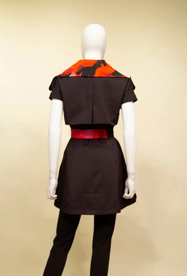 Samuel Dong - Black & Red Trench Jacket Dress