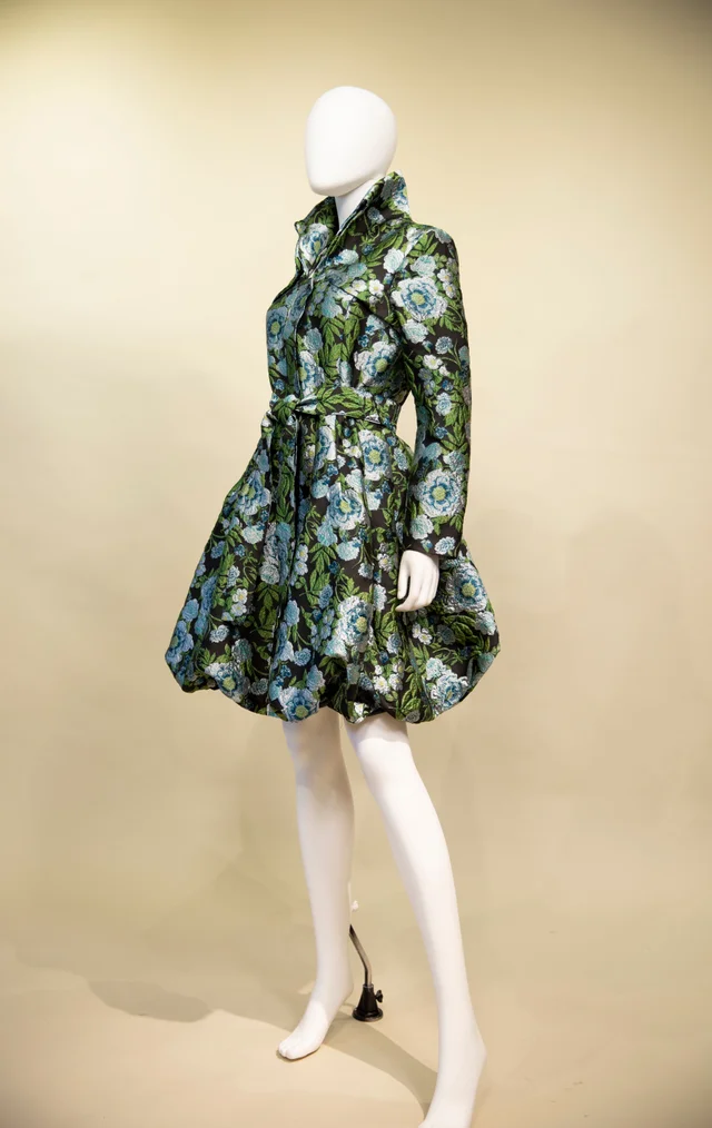 Samuel Dong - Green & Silver Coat Dress