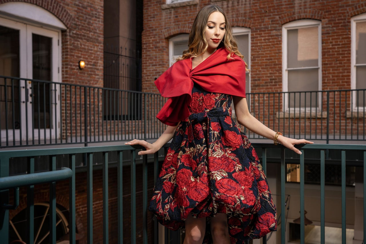 Samuel Dong - Red Rose Dress