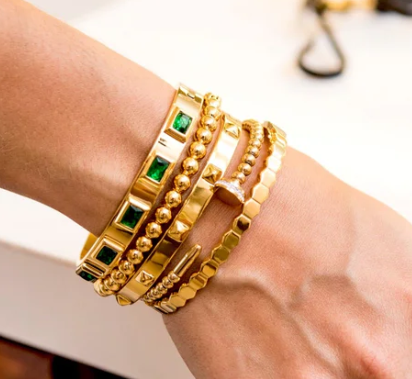 Sahira Jewelry Design - Emerald Baguette Hinge Bracelet