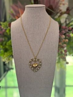Yochi NY - Double Heart Pendant Necklace