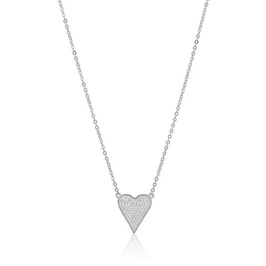 Sahira Jewelry Design - Audrey Heart Necklace - Silver