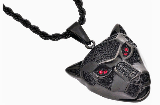 Blackjack Men's Jewelry - Black Panther Pendant with CZ Stones