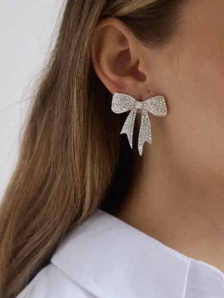 Baublebar - Metallic Take A Bow Earrings - Silver CZ