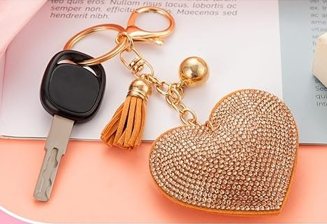Kingdom Couture - Bling Rhinestone Heart Shape Keychains