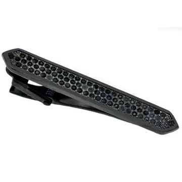 Blackjack Men's Jewelry - Black Stainless Steel & Crystal Tie Clip