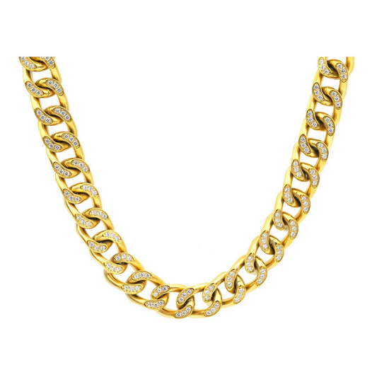Blackjack Men's Jewelry - Gold Stainless Steel Curb Link Chain Necklace