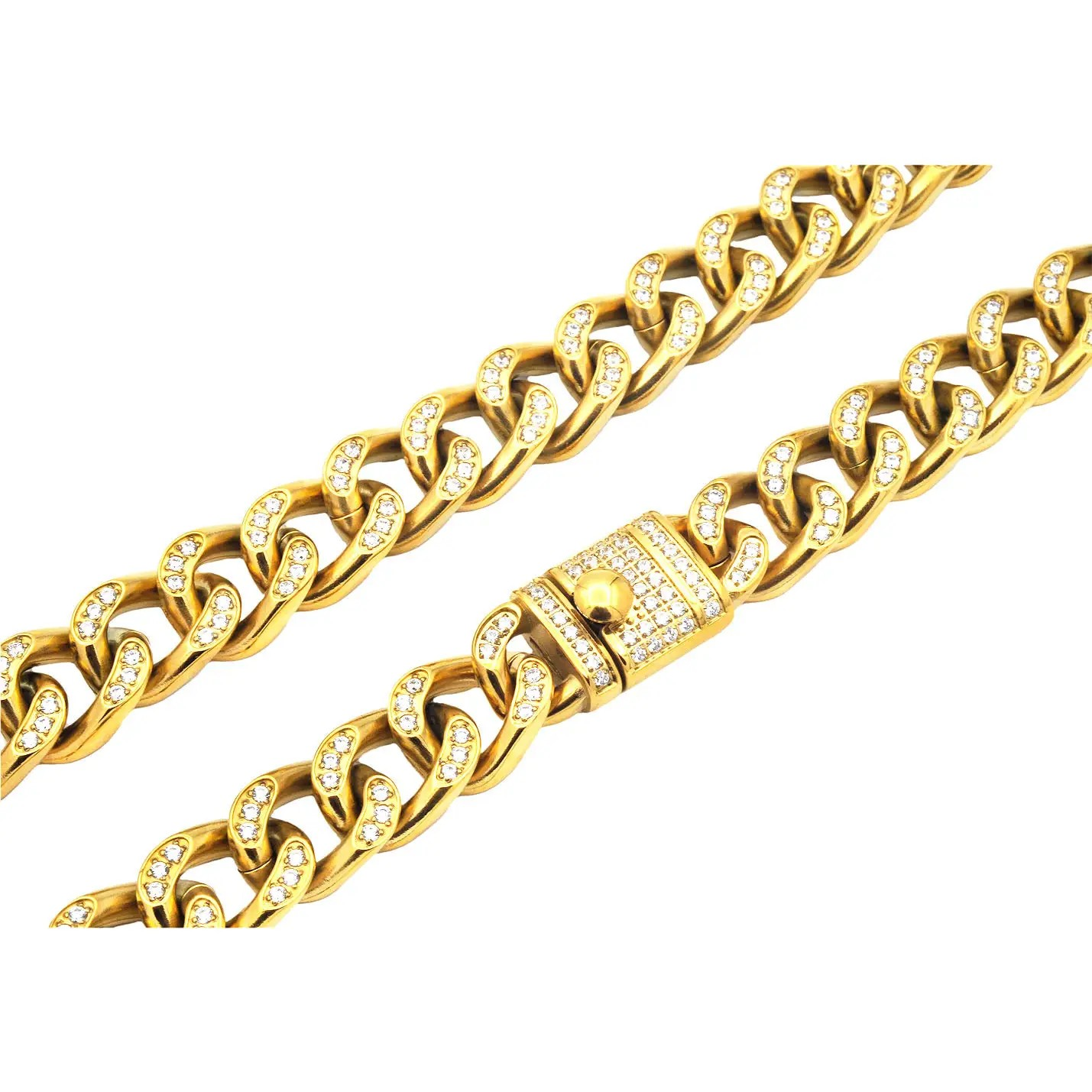 Blackjack Men's Jewelry - Gold Stainless Steel Curb Link Chain Necklace
