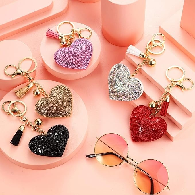 Kingdom Couture - Bling Rhinestone Heart Shape Keychains