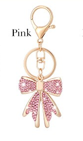 Kingdom Couture - Pink Crystal Bow Keychain