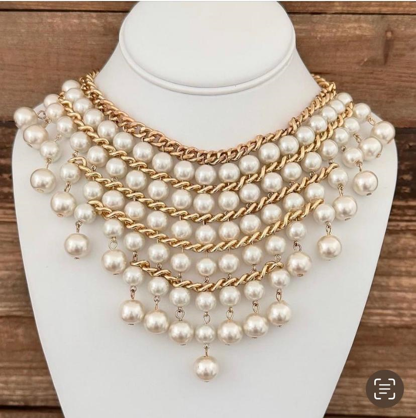 Erin Knight Designs - Pearl Bib Statement Necklace