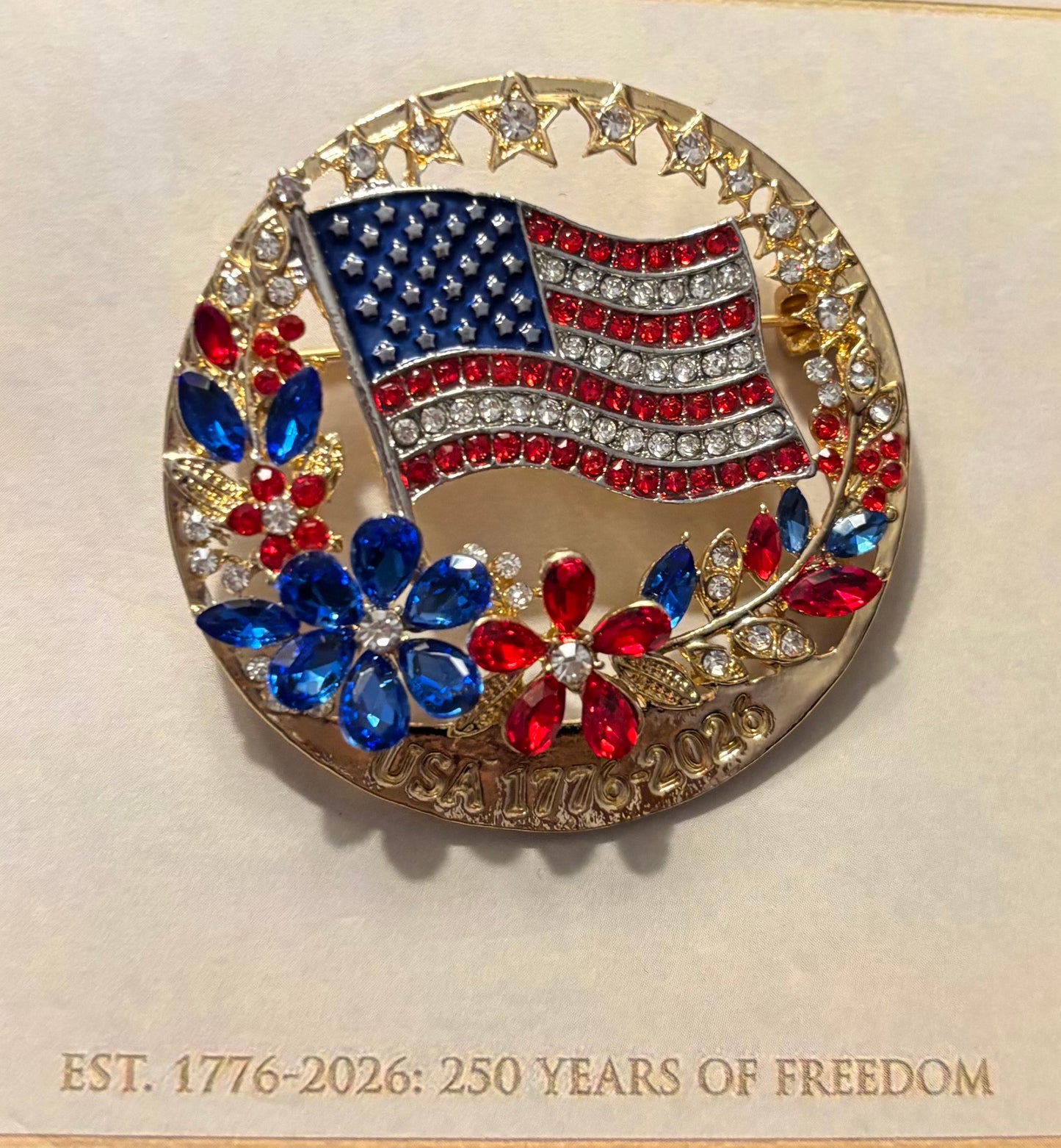 Kingdom Couture - Patriotic CZ Brooch