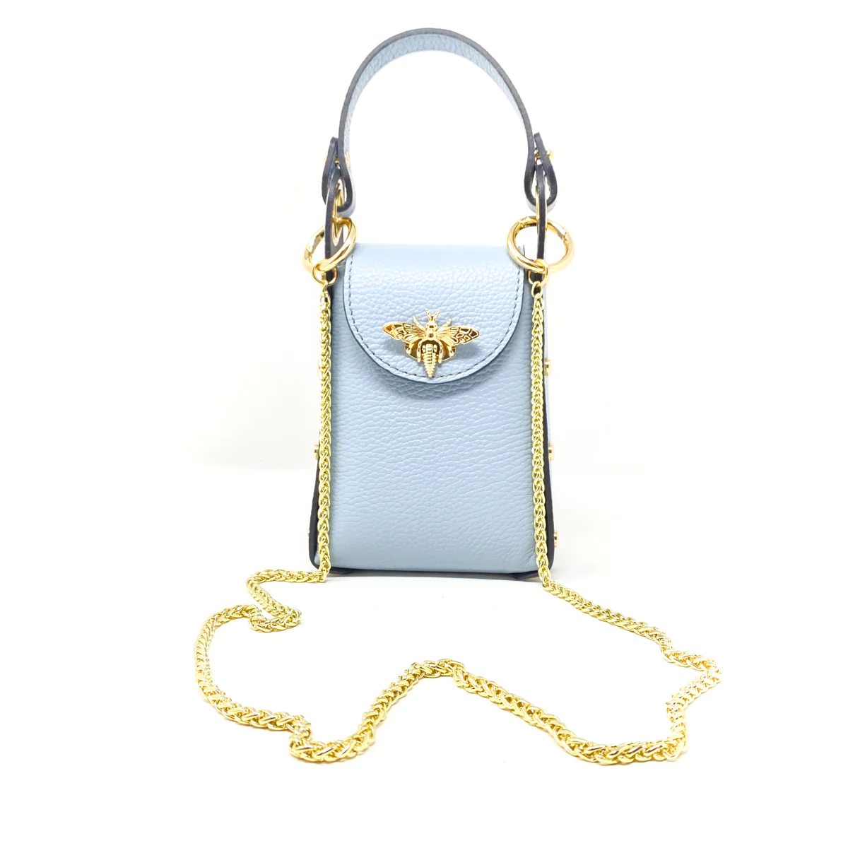 German Fuentes - Light Blue Leather Butterfly Clutch