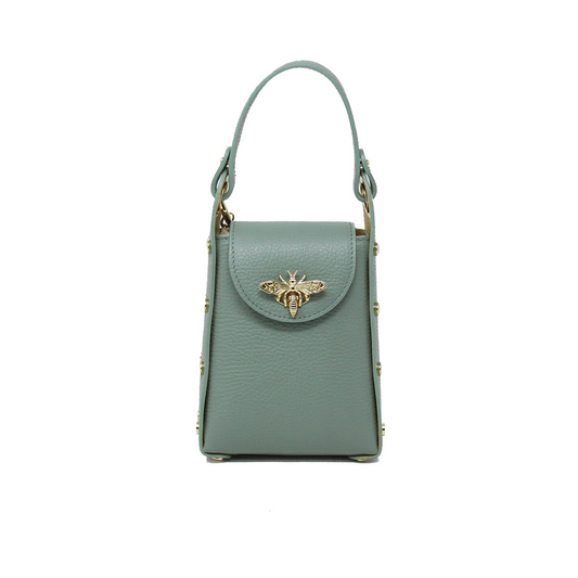 German Fuentes - Mint Leather Butterfly Clutch