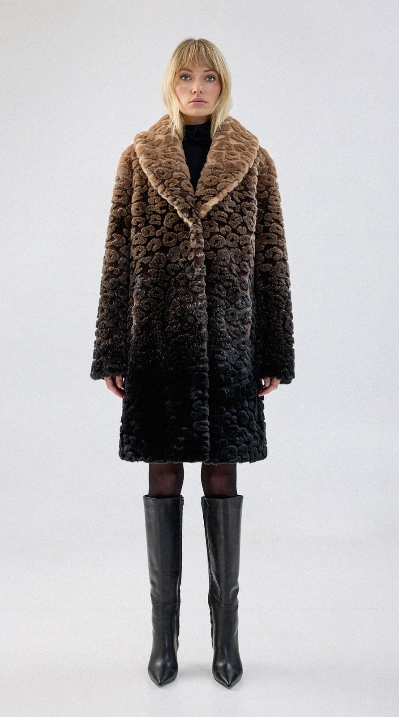 UnReal Fur - Boho Coat in Ombre Leopard