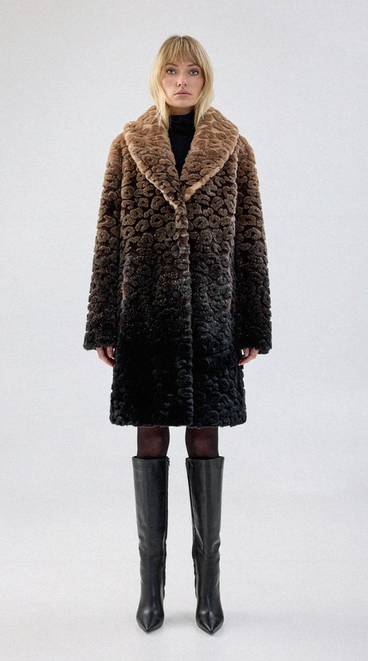 UnReal Fur - Boho Coat in Ombre Leopard