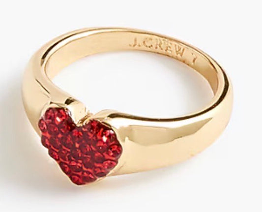 J Crew Heart Ring