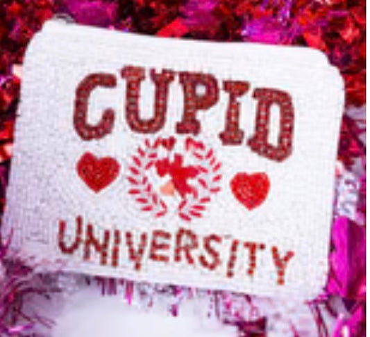 Viola - Cupid University Seed Beaded Coin Purse