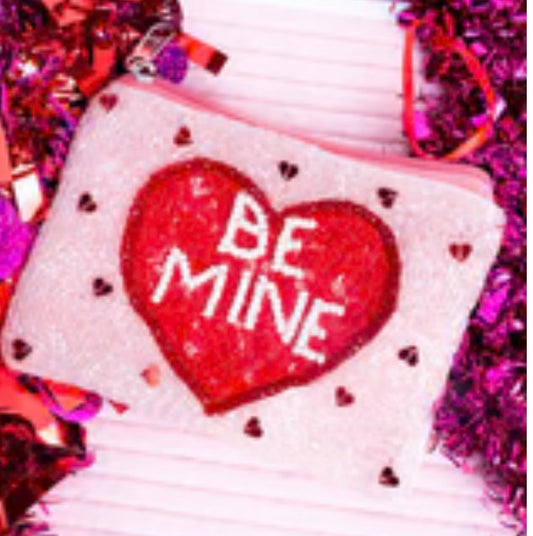 Viola - Be Mine Seed Beaded Coin Purse