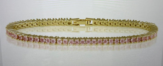 Sahira Jewelry Design - Karla Tennis Bracelet - Light Pink