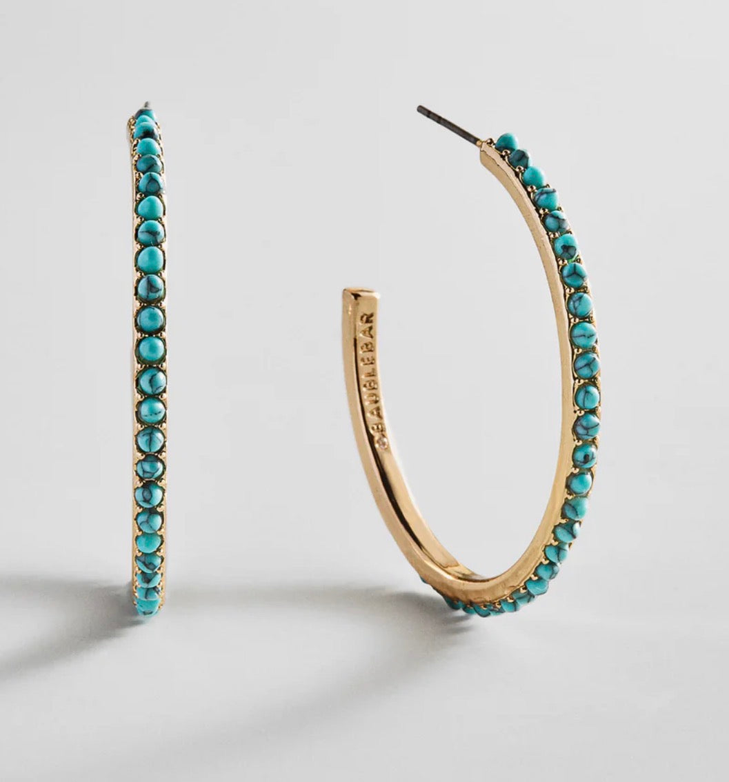 BaubleBar - Nina Turquoise Hoop Earrings