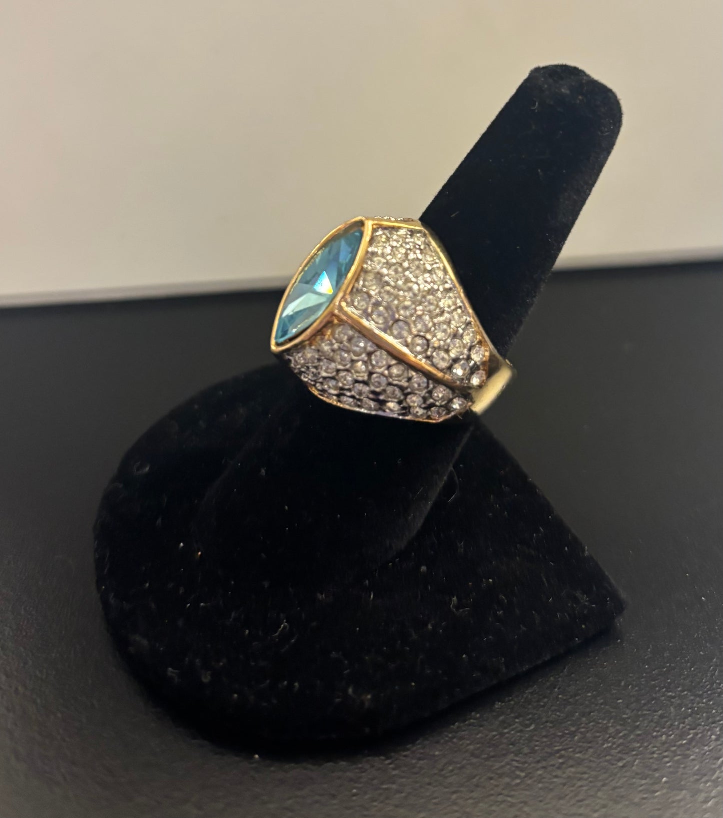 Providence Vintage Jewelry - Blue Topaz Marquis w/CZ