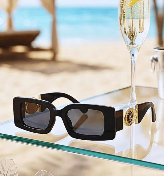 Kingdom Couture - Black Sunglasses - Rectangle Frame