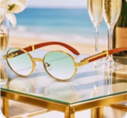 Kingdom Couture - Green Tint Circle Sunglasses