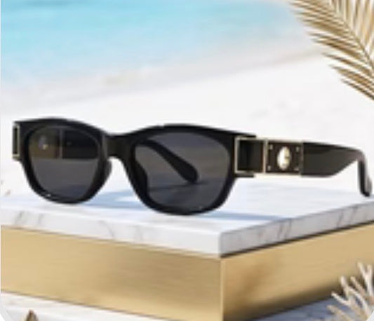 Kingdom Couture - Rectangular Black Frame with Gold accent