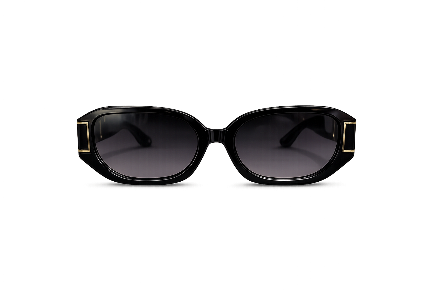 Kingdom Couture - Rectangular Black Frame with Gold accent