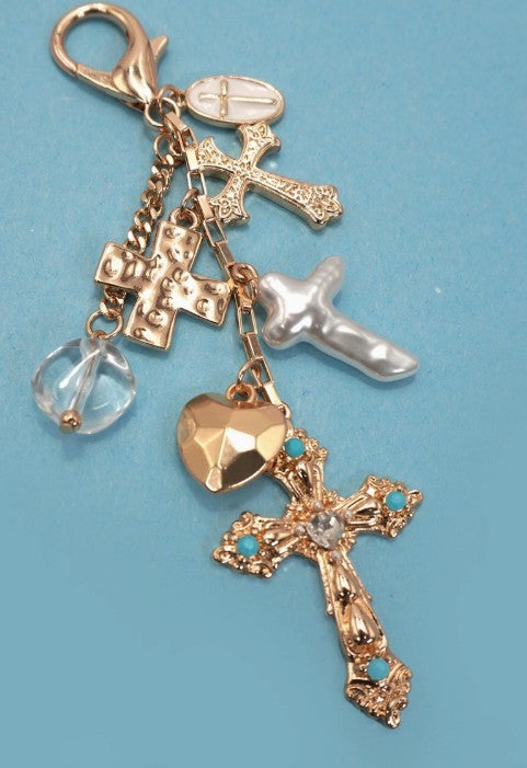 JOSSlyn - Western Heart/Cross Bag Charm