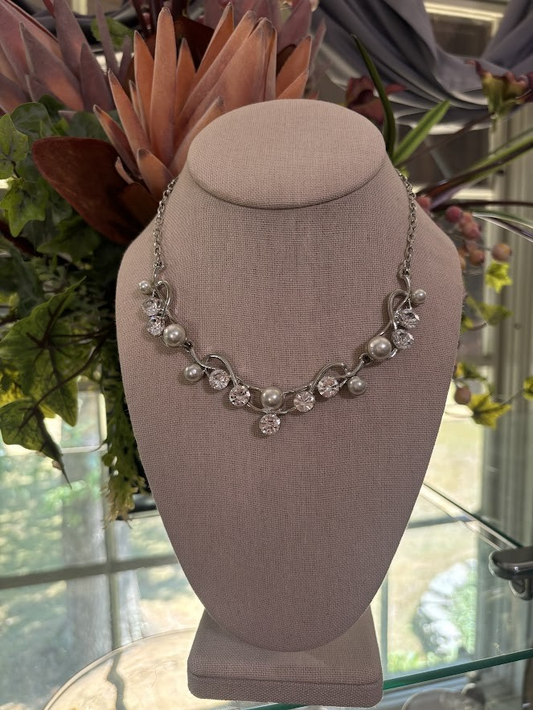 Kingdom Couture - Pearl and Crystal Necklace