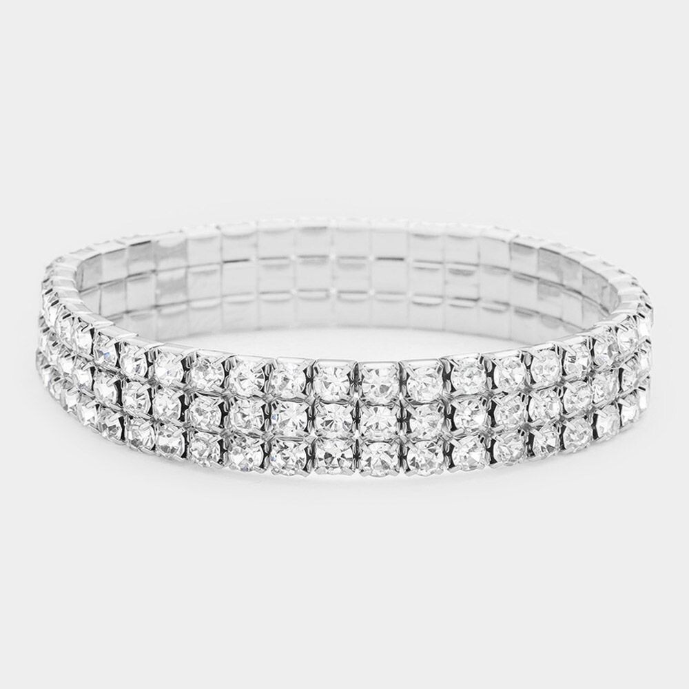 Kingdom Couture - 3 Row Rhinestone Bracelet