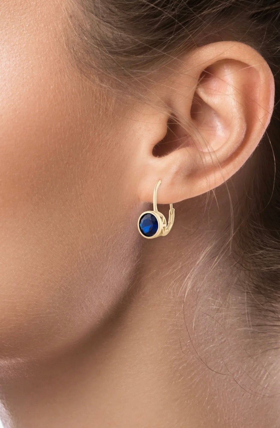 Kenneth Jay Lane - Round Bezel CZ Sapphire Drop Earrings