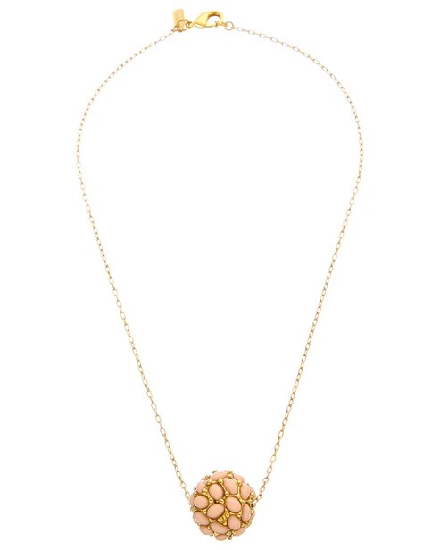 Kenneth Jay Lane - Angelskin Cabochon Floating Ball Pendant Necklace