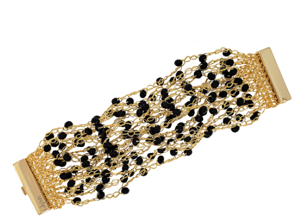 Lavish by Tricia Milaneze - Black and Gold Multi String Bracelet